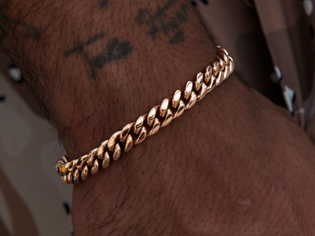 Miami Cuban Link Bracelet in Rose Gold- 8mm Online Sale