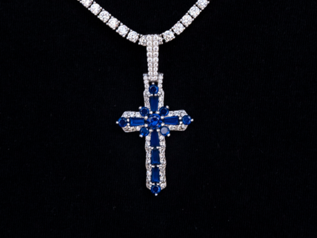 Colored Baguette Cross Pendant Online