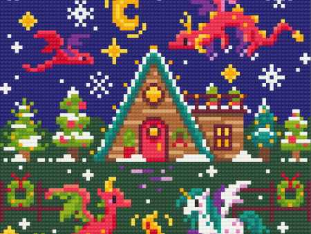 A Dragons Christmas | Pixel Charted | Ready To Ship Discount