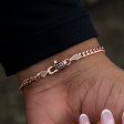 Micro Cuban Bracelet in Rose Gold- 3mm For Discount