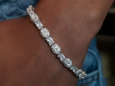 Oval Emerald Cut Tennis Bracelet Sale