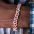 Baguette Chain Link Bracelet in Rose Gold Fashion