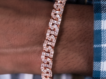 Baguette Chain Link Bracelet in Rose Gold Fashion