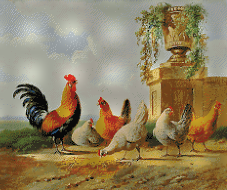 A Rooster With Hens And Chicks | Albertus Verhoesen Online now