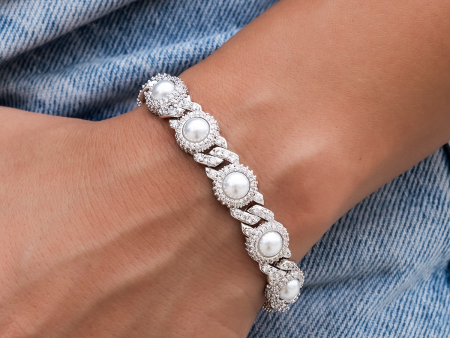 Iced Pearl Cuban Bracelet Online Sale