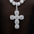 Gem Stone Cross Pendant in White Gold Online Hot Sale