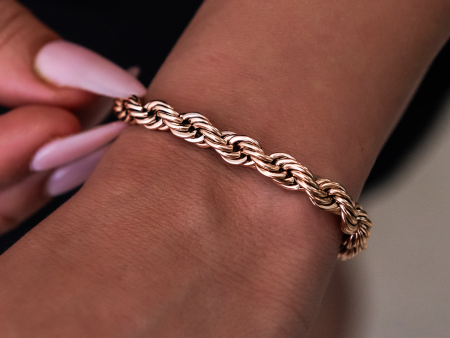 Rope Bracelet in Rose Gold- 6mm For Discount