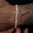 Diamond Figaro Bracelet in Rose Gold- 6mm on Sale