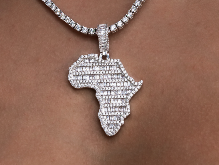 Iced Baguette Africa Pendant Online Hot Sale