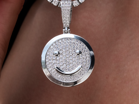 Happy Sad Pendant in White Gold For Sale