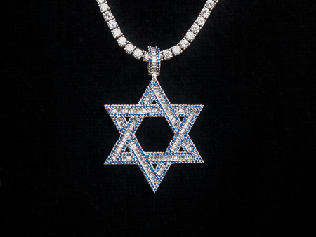 Sapphire Baguette Star of David Pendant Discount