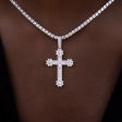 Diamond Flower Cross Pendant in White Gold Online Hot Sale