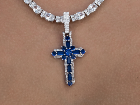 Colored Baguette Cross Pendant Online Sale