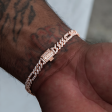 Diamond Figaro Bracelet in Rose Gold- 6mm on Sale