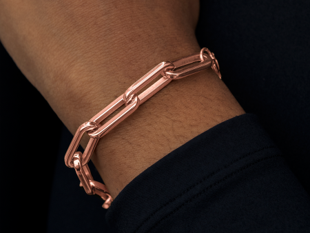 Paper Clip Bracelet in Rose Gold- 8mm For Cheap