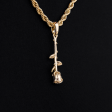 Hanging Rose Pendant in Yellow Gold on Sale