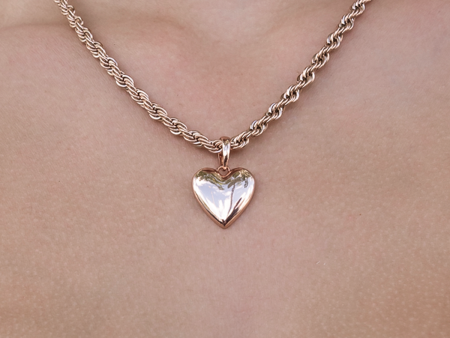 Simple Micro Heart Pendant in Rose Gold Hot on Sale