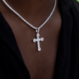 Diamond Flower Cross Pendant in White Gold Online Hot Sale