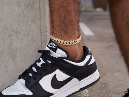 12MM Diamond Cuban Anklet - Yellow Gold Supply