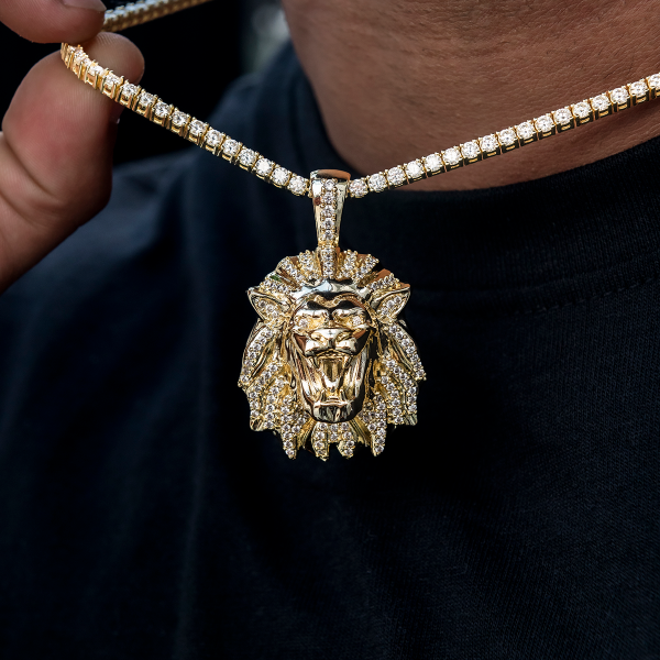 Iced Lion Pendant Online now