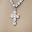 Gem Stone Cross Pendant in White Gold Discount