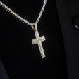 Diamond Baguette Cross Pendant in Yellow Gold Online