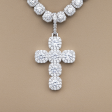 Gem Stone Cross Pendant in White Gold Discount