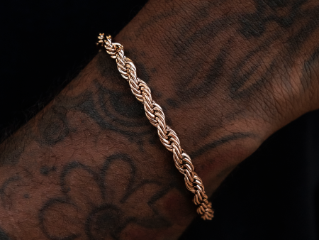 Rope Bracelet in Rose Gold- 6mm Fashion