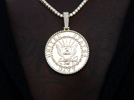 U.S. Navy Pendant in Yellow Gold For Cheap