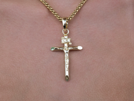 Large Crucifix Pendant in Yellow Gold Online Hot Sale