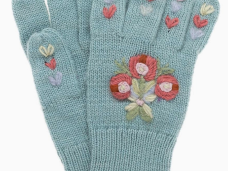 Edith Gloves - Turquoise Sale