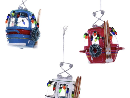 Glass Ornament - Festive Ski Slope Gondola For Discount