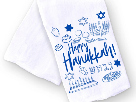 Hanukkah Kitchen Towel - Menorah + Icons Fashion