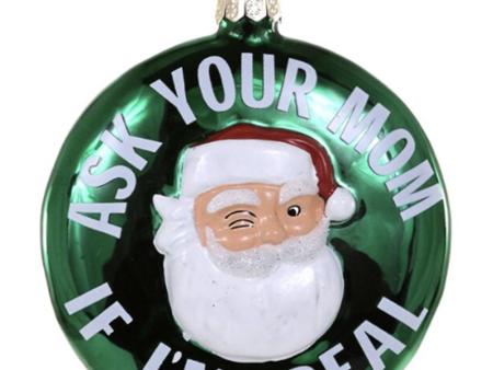 Glass Ornament - Winking Santa For Sale