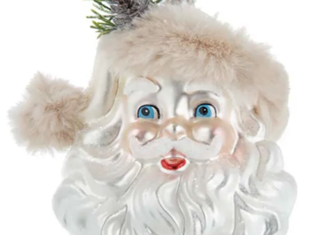 Glass Ornament - Light Peach Santa Face Online