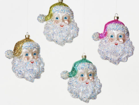 Glass Ornament - Iridescent Cheerful Santa Online Sale