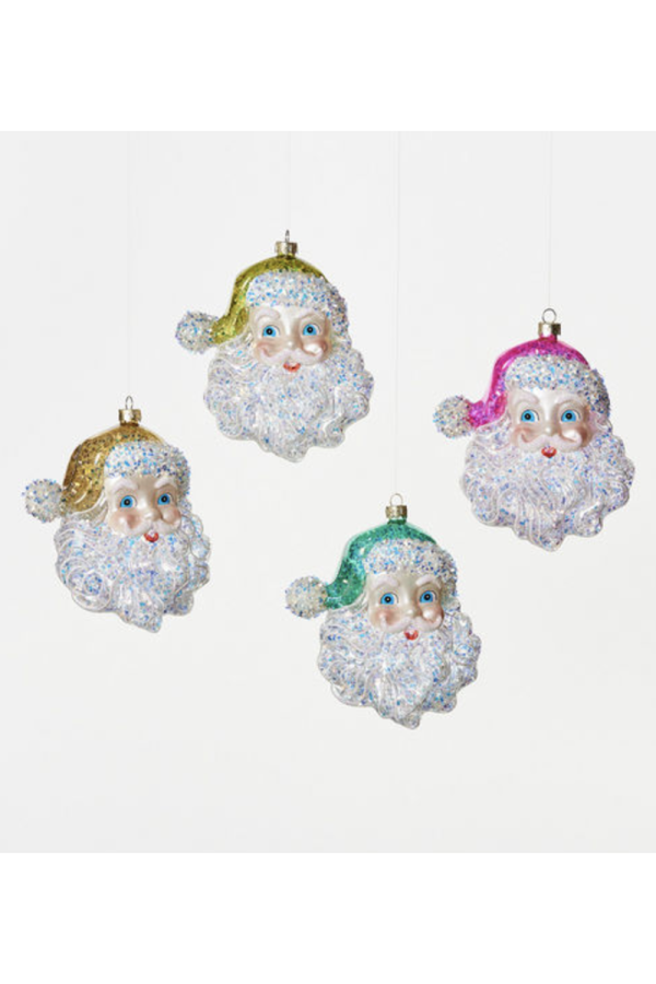 Glass Ornament - Iridescent Cheerful Santa Online Sale