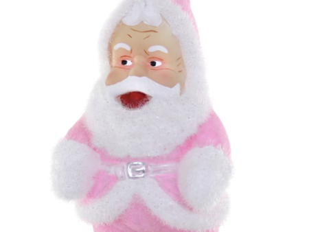 Glass Ornament - Jolly Vintage Santa Pink Sale