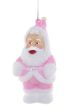 Glass Ornament - Jolly Vintage Santa Pink Sale