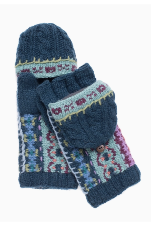 Hardwick Convertible Mittens - Teal Discount